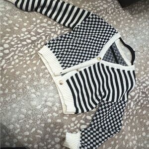 Black and White Patterned Cardigan